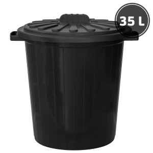 Trash cans Garbage can with lid, black (35 l.)