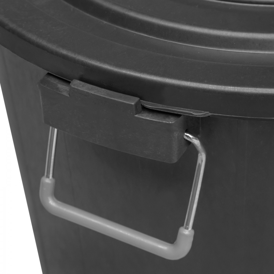 Garbage can with lid, black (90 l.)