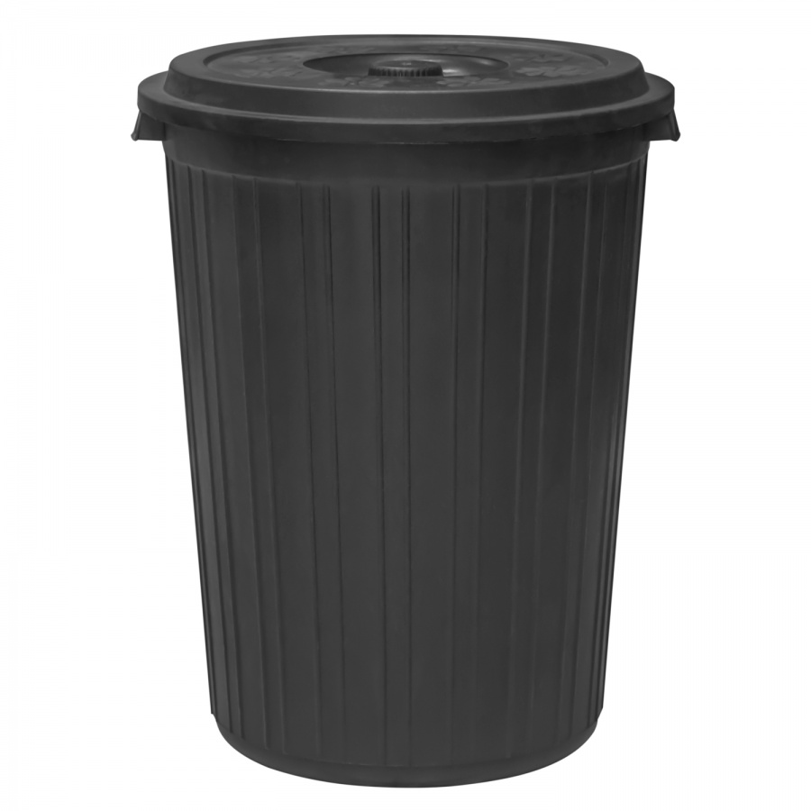 Garbage can with lid, black (75 l.)