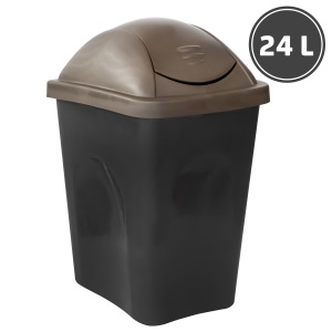 Пластиковые мусорные ведра и урны Ведро для мусора с клапаном, чёрное (24 л.)