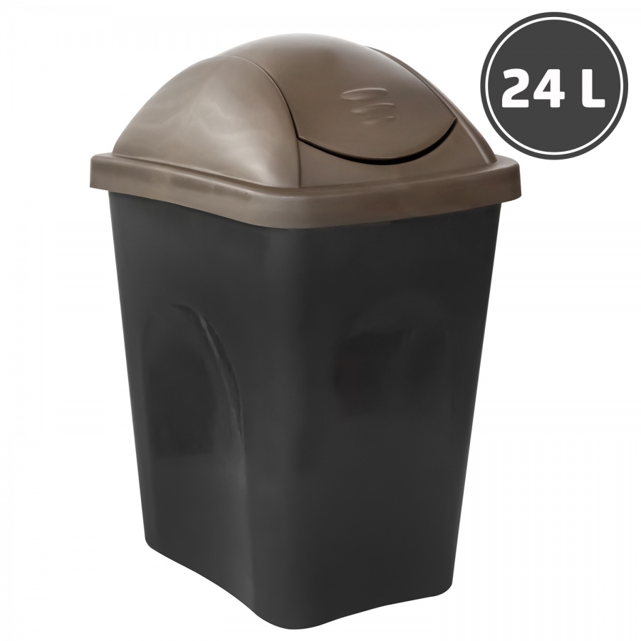Garbage bin cap with valve 24 l. (black)