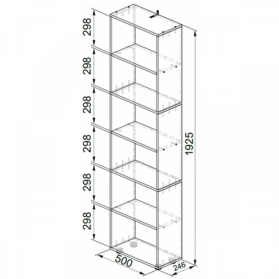 Модульная система Токио Стеллаж с полками Белый текстурный