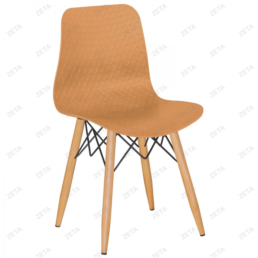 Стул пластиковый Кловер разноцветный (металлические ножки, эффект дерево)