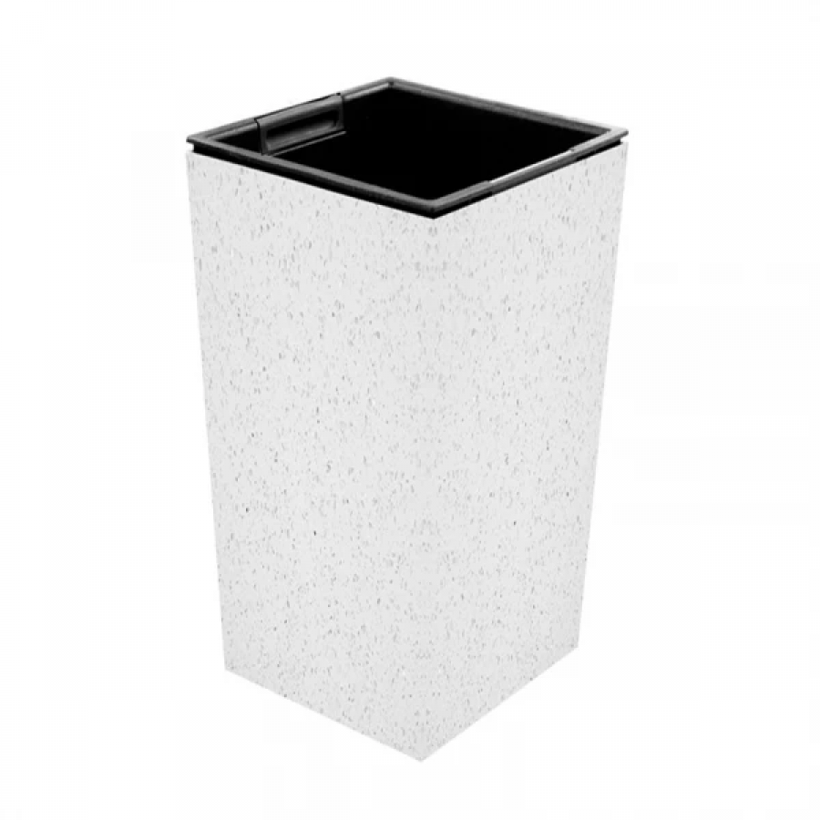 Кашпо для цветов Б (с внутренним горшком) белый мрамор