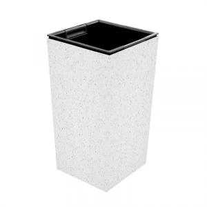 Цветочные горшки Кашпо для цветов Б (с внутренним горшком) белый мрамор